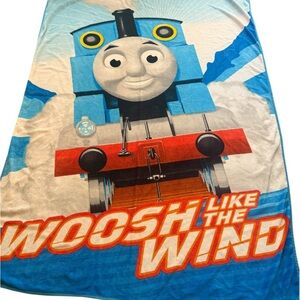 VTG Thomas the Tank Engine Kids Plush fleece Blanket Throw Train 83”x62” Whoosh